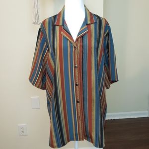 Vintage Bon Worth Striped Button Down Size Medium
